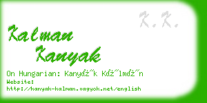 kalman kanyak business card